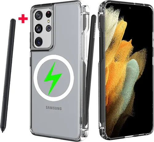 Miniatura 11 de Funda para Galaxy S21 Ultra con soporte para bolígrafo S, silicona líquida con ranura para lápiz capacitivo (bolígrafo no incluido), protección Negro