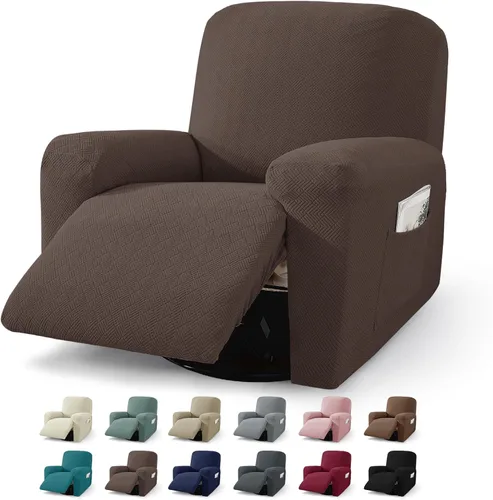 Miniatura 18 de JIVINER Fundas reclinables de gran tamaño de 3 piezas para sillón reclinable grande con bolsillos, tela jacquard elástica Lazy Boy funda para sofá