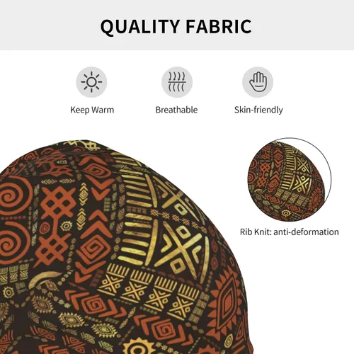 Miniatura 15 de Gorro africano holgado para adultos, tejido elástico, de calavera, gorro de invierno para exteriores para mujeres y hombres