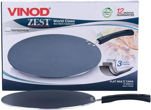 Miniatura 8 de Vinod Cookware - Plancha de cocina plana multi (Tawa) con base de inducción, sartén antiadherente 100% de aluminio con superficie antiarañazos