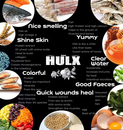 Miniatura 3 de HULX Goldfish - Pellets de hundimiento de alimentos para gran músculo y aumento de peso masivo, suero mezclado con alto contenido de proteínas, 60%