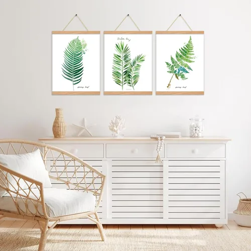 Miniatura 2 de Paquete de 3 marcos magnéticos para colgar pósteres, de 20 pulgadas, color pino, 20 x 24, 20 x 30, 20 x 28 pulgadas, marcos magnéticos de madera