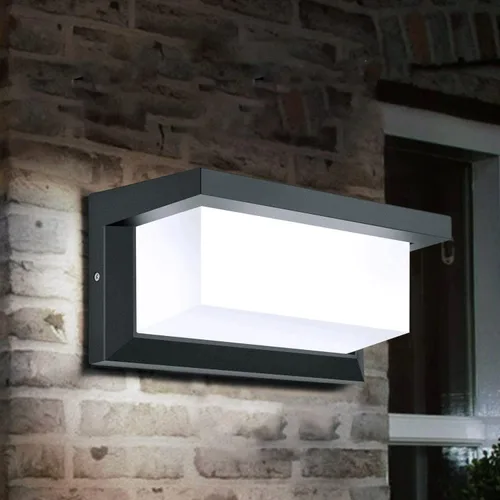 LOVEZOE Luz de porche al aire libre de 18 W – Lámpara LED impermeable IP65 para porche de pared en 1800Lm 6000K blanco frío Lámparas de porche y