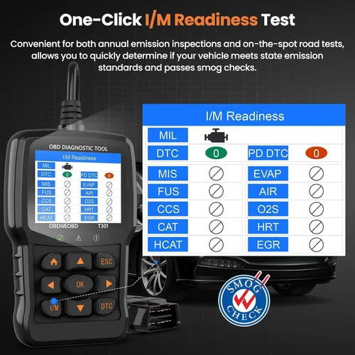 Miniatura 4 de Beaspire Herramienta de diagnóstico del escáner OBD2, lector OBD2 de código de luz del motor con reinicio, preparación I/M, probador de batería