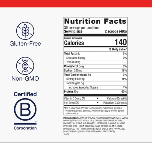 Miniatura 4 de Metagenics Perfect Protein Pea & Rice - Proteína en polvo a base de plantas con 0.71 oz de proteína y 0.12 oz de BCAA - Apoya el crecimiento