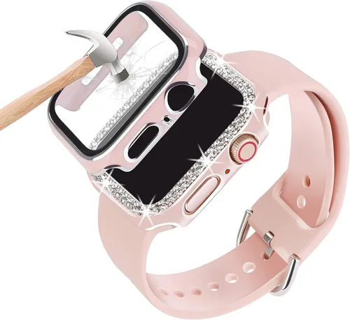 Miniatura 10 de Compatible para Correa de Apple Watch con Estuche 38mm 40mm 41mm 42mm 44mm 45mm 46mm, Correa de Silicona Suave Impermeable + Estuche Protector