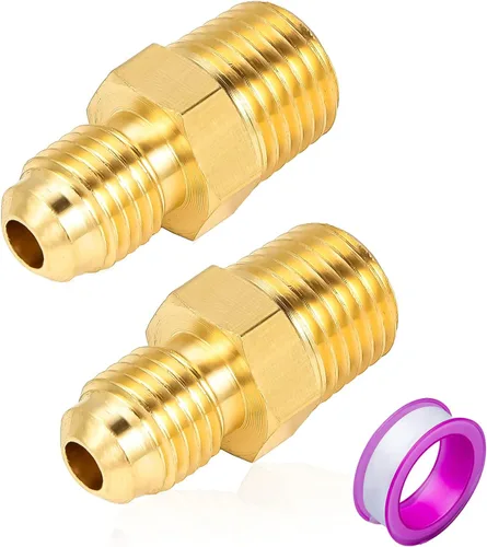 Miniatura 12 de Kits de surtido de tapas de latón con ensanchamiento, conector de tubo con ensanchamiento de 45 grados SAE para tubo OD de 1/4", 5/16", 3/8", 1/2