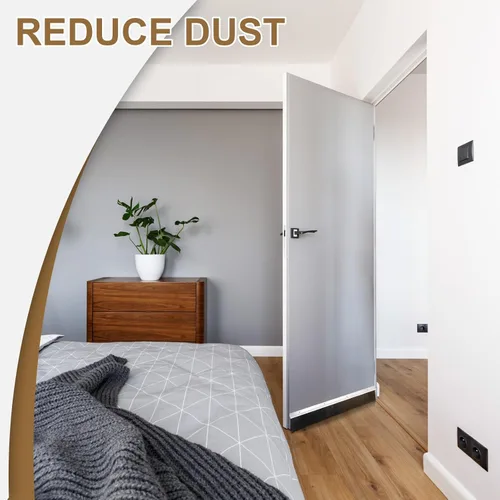 Miniatura 6 de Frienda Juego de 4 cepillos para puerta, cepillo de barrido inferior, burlete de aluminio para puerta con tornillos para huecos de hasta 1 pulgada