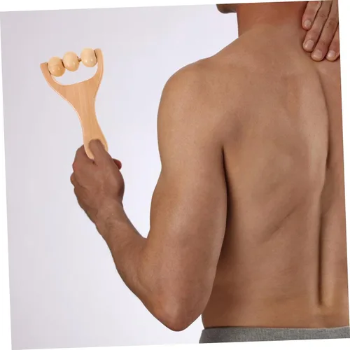 Miniatura 4 de Rodillo de masaje de madera para piernas, parte inferior de la espalda, hombro, cadera, masajeador de mano para cuello y pie