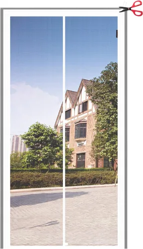 Yotache - Puerta magnética ajustable con pantalla para puertas de 29"-33" de ancho y 79"-81" de altura, malla de poliéster reforzada con tira de