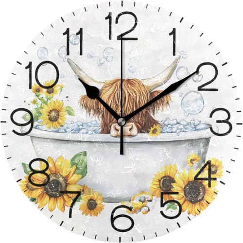 Miniatura 12 de Bathing Capybara Pattern Wall Clock Decorative Hanging Clock Silent Non Ticking Square Clock for Living Room Kitchen Bedroom