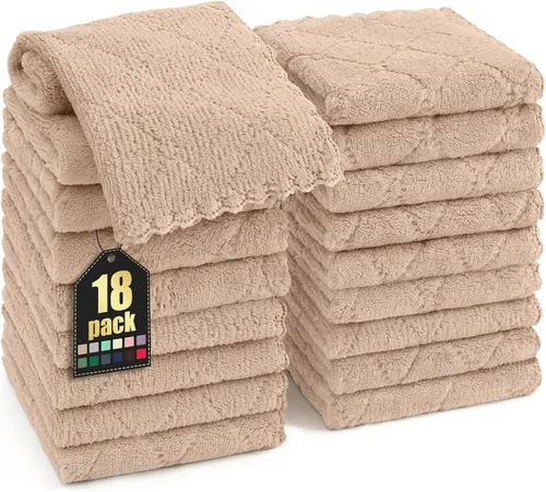 Miniatura 46 de Homaxy - Paquete de 12 trapos de cocina (10 x 10 pulgadas, morado), de terciopelo coral, supersuaves y absorbentes, de secado rápido, paño