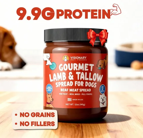 Miniatura 2 de Visionary Pet Foods Cordero y carne seca para untar – Premio saludable para perros – Alternativa a la mantequilla de maní para perros, sin xilitol