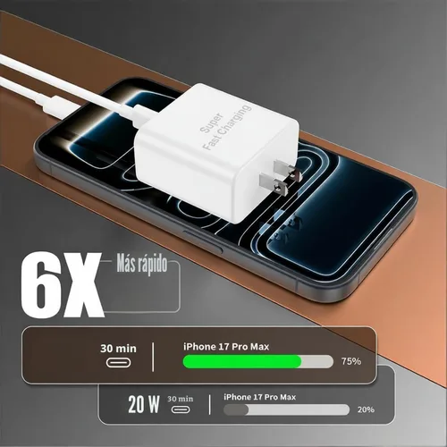 Miniatura 3 de Cargador para iPhone 17 16 Pro Max de carga rápida, cargadores USB C súper rápidos de 45 W para iPhone 16 (6 pies+6 pies + 10 pies) tipo C con Blanco