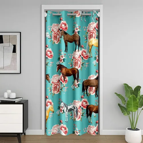 Miniatura 42 de Erosebridal Cortina de puerta de teñido anudado, cortina opaca bohemia, cortina exótica abstracta en espiral, elegante cortina hippie para puerta