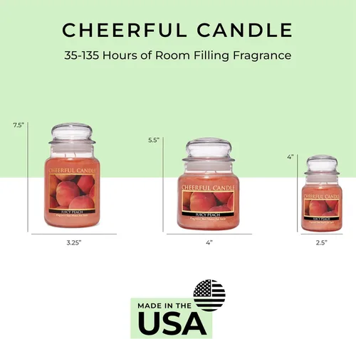Miniatura 7 de A Cheerful Giver - Vela en tarro de vidrio perfumada Juicy Peach (6 onzas) con tapa y fragancia fiel a la vida, fabricada en Estados Unidos