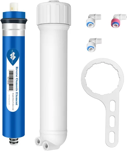Miniatura 16 de Membrane Solutions Membrana RO de 400 GPD, membrana de ósmosis inversa con carcasa de membrana, accesorios de conexión rápida de 1/4 pulgadas