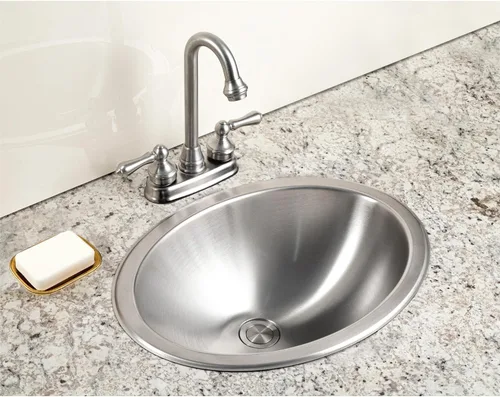 Miniatura 4 de OPUS Lavatory tazón ovalado, 6 en Deep 18 Ga, anidadas Bulk Pack