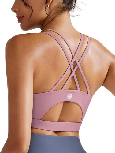 Miniatura 191 de Brasieres deportivos para mujer, con relleno, tipo camiseta sin mangas, sexis, con espalda cruzada, de alto impacto, largos, ideales para practicar