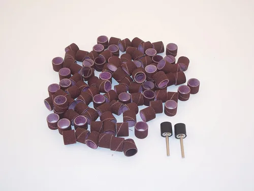 Miniatura 2 de TMAX 100 piezas 1/2 pulgada tambor de arena grano 60 grueso con 2 PC 1/8 pulgadas mandril para herramientas rotativas Dremel