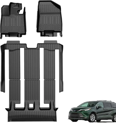 Miniatura 18 de IKABEVEM Alfombrillas compatibles con Toyota Camry 2018-2024 (no compatibles con modelos híbridos o AWD) – Forros de suelo de TPE de 1ª y 2ª fila