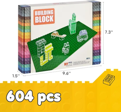 Miniatura 7 de Lekebaby Juego clásico de ladrillos de construcción de 604 piezas para niños, juego creativo, compatible con todas las principales marcas, juguete