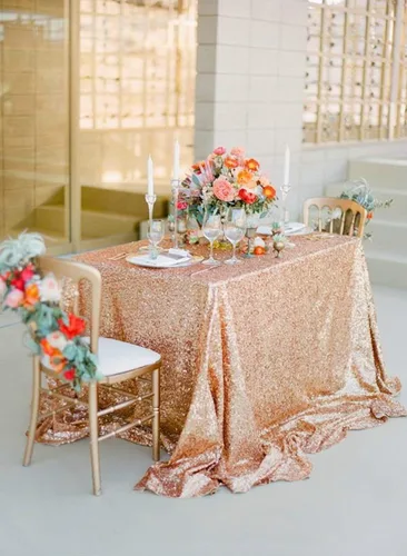 Miniatura 7 de ShinyBeauty - Mantel rectangular de lentejuelas (60” x 102”), diseño de bodas y fiestas de Navidad