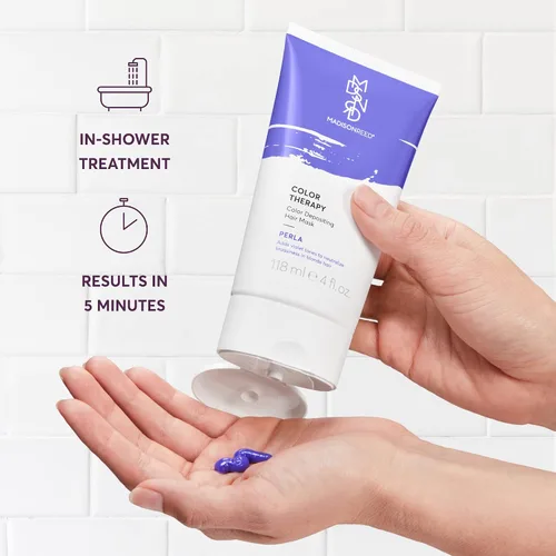 Miniatura 4 de Madison Reed Color Therapy – Perla Blonde Mascarilla tonificante para el cabello SmartDye, neutraliza el cobrizo en cabello rubio y gris