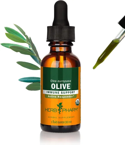 Herb Pharm Gotas de extracto líquido de hoja de olivo orgánico certificado para apoyo al sistema inmunológico, 1 onza