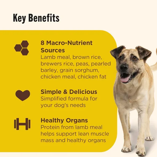 Miniatura 4 de Nutrish - Comida seca para perros con ingredientes limitados, receta de carne de cordero y arroz integral, bolsa de 14 lb, el embalaje puede variar