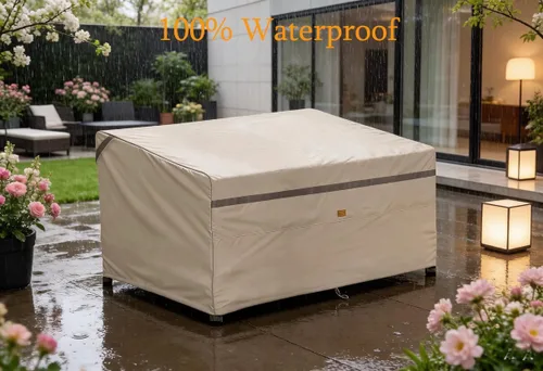 Miniatura 5 de Funda impermeable 600D para sofá biplaza de patio al aire libre, resistente a los rayos UV, fundas para muebles de patio, 2 plazas, 52 pulgadas