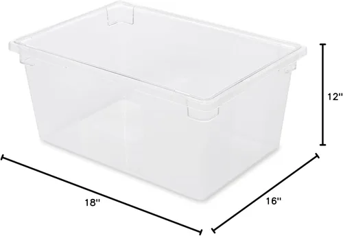 Miniatura 6 de Rubbermaid Commercial Products Caja de almacenamiento de alimentos de policarbonato/contenedor, 16.5 galones, transparente