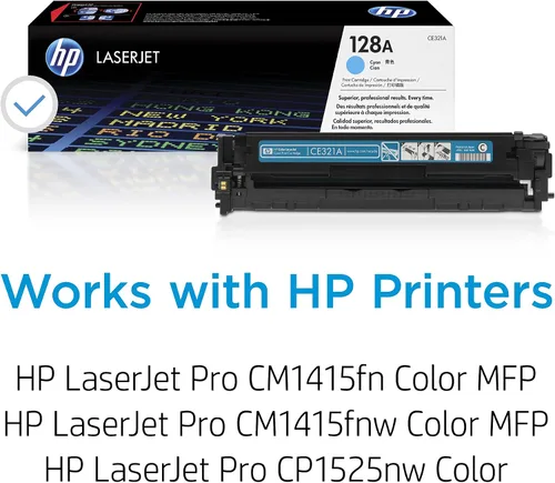 Miniatura 2 de HP Cartucho de tóner cian 128A Funciona LaserJet Pro CM1415 Color, serie de colores CP1525 CE321A