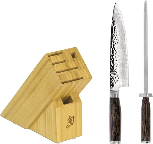 Miniatura 3 de Shun Premier - Juego de 3 piezas Build-A-Block, incluye cuchillo de chef de 8 pulgadas, acero y bloque de afilado, juego de cuchillos japoneses