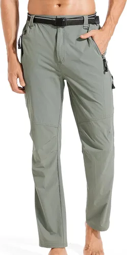 Miniatura 6 de WENRONSTA Pantalones cargo de senderismo para hombre, secado rápido, ligeros, impermeables, 6 bolsillos, para exteriores, pesca, montaña