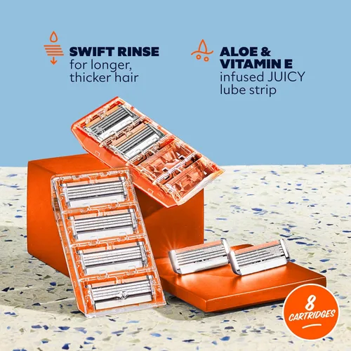 Miniatura 2 de Dollar Shave Club 4 repuestos de maquinilla de afeitar (8 unidades) Cuchillas de enjuague Swift para cabello más largo y grueso