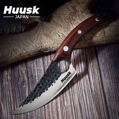 Miniatura 8 de Smith Chu Regalo para hombres Cuchillo vikingo forjado a mano Acero de alto carbono Japón Cuchillos de chef para barbacoa Carne Verduras Corte