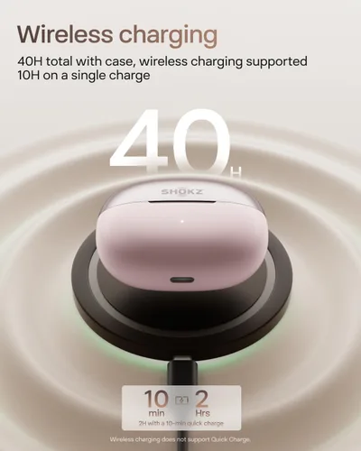 Miniatura 6 de SHOKZ OpenDots ONE - Auriculares de oído abierto, Auriculares de clip - Auriculares inalámbricos Bluetooth con micrófono - Seguros, ligeros, Rosa