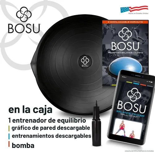 Miniatura 3 de Bosu Pro Multifuncional Equipo de Gimnasio en Casa para Fuerza de Equilibrio de Cuerpo Completo con Entrenamientos Guiados y Bomba