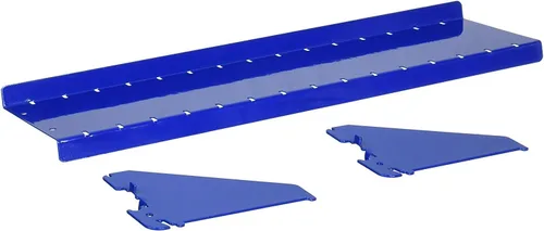Wall Control Estante de 4 pulgadas de profundidad para ensamblaje de estante y tablero de herramientas ranurado - azul