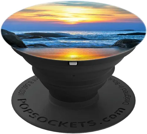 Miniatura 4 de Sunset Sunrise Sundown Sea Ocean Stone Beach Vacation - PopSockets Grip and Stand for Phones and Tablets