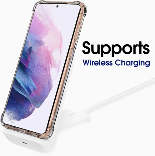 Miniatura 7 de KIOMY Funda transparente para Samsung Galaxy S21 5G Airbag Corners a prueba de golpes, funda protectora para teléfono, diseño híbrido duro PC