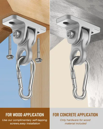 Miniatura 5 de Kit de perchas para columpios de porche resistentes, con tornillos para juegos de madera, patio, asiento de yoga, interiores y exteriores