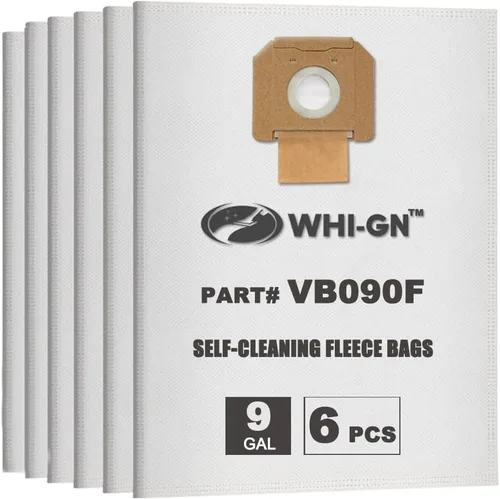 Repuesto para bolsas BOSCH, bolsas de filtro de vellón VB090F, compatibles con extractores de polvo BOSCH de 9 galones VAC090 (paquete de 6)