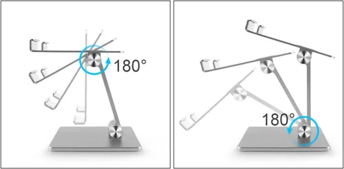 Miniatura 4 de Tissting Soporte ajustable para tableta, soporte para tableta de aleación de aluminio, plegable, antideslizante, soporte de escritorio, portátil
