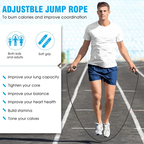 Miniatura 7 de X-UMEUS Agility Ladder Speed Training Equipment Set-20ft Agility Ladder,12 Soccer Cones,4 Hurdles, Jump Rope, Running Parachute Basketball Football
