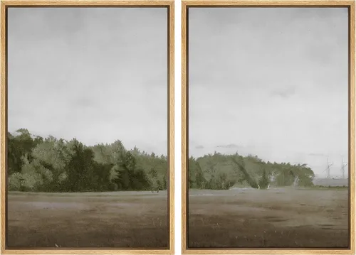 Miniatura 41 de SIGNWIN Lienzo enmarcado para pared, juego de arte sereno de paisaje de pantanos, ilustración rústica, arte moderno, minimalismo, decorativo