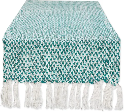 Miniatura 16 de DII Woven Basics Collection Camino de mesa de punto 100% algodón, 15"x108", Stone Piedra