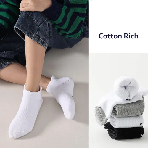 Miniatura 20 de EPEIUS Calcetines acolchados de algodón grueso para niños y niñas, calcetines atléticos deportivos para correr, paquete de 6 unidades, 4-14 años
