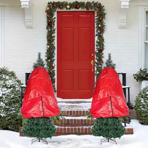 Miniatura 5 de MANMAOHE Bolsa de almacenamiento vertical para árbol de Navidad con cordón para árboles de hasta 7.5 pies, cubierta de almacenamiento impermeable a